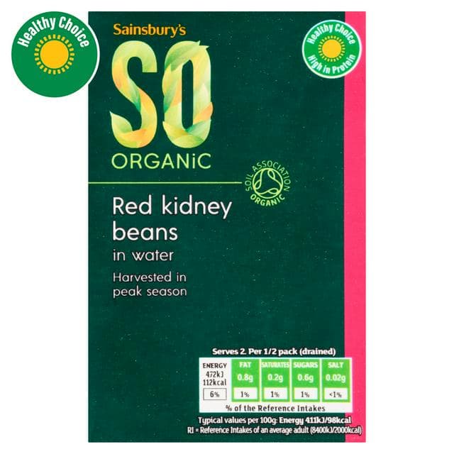 Sainsbury's Red Kidney Beans Carton, SO Organic 380g (230g*) - gallery image 1