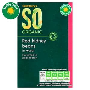 Sainsbury's Red Kidney Beans Carton, SO Organic 380g (230g*)
