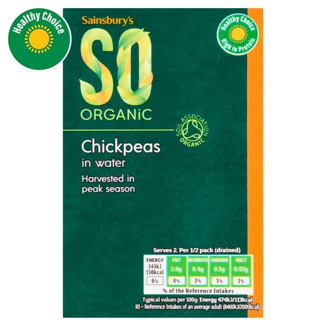 Sainsbury's Chickpeas, SO Organic 380g (230g*) - gallery image 1