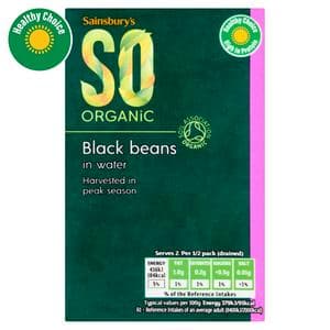 Sainsbury's Black Beans Carton, SO Organic 380g (230g*)