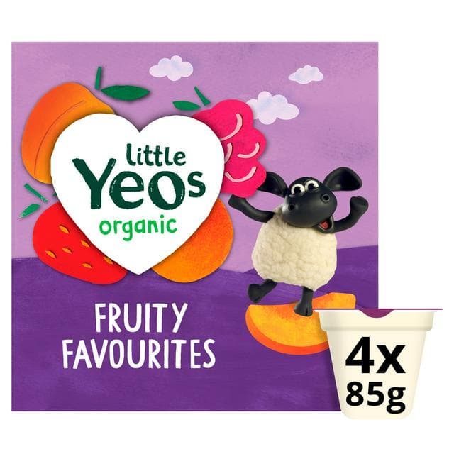 Yeo Valley Organic Little Yeos Fruity Favourites Kids Yogurt Selection 4x85g - gallery image 1