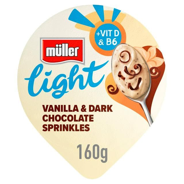 Muller Light Fat Free Vanilla Yogurt with Chocolate Sprinkles 160g - gallery image 1