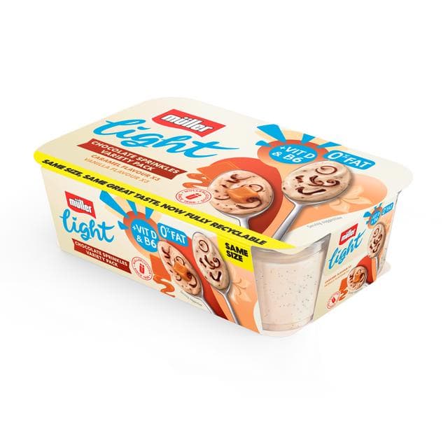 Muller Light Fat Free Yogurts With Chocolate Sprinkles 6x140g - gallery image 3