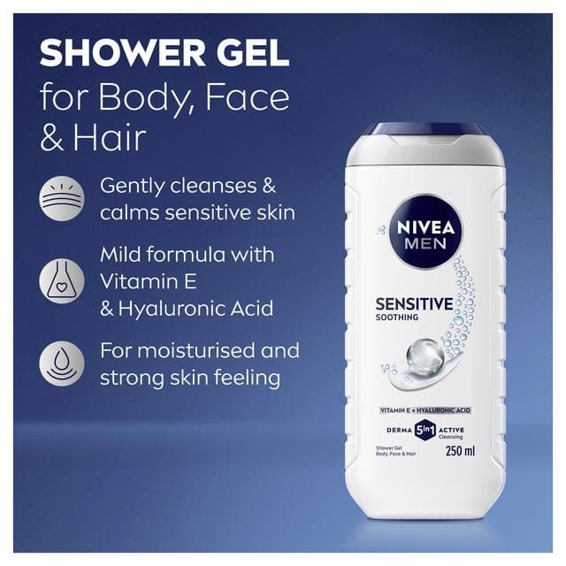 Nivea Men Sensitive Shower Gel 250ml - gallery image 3