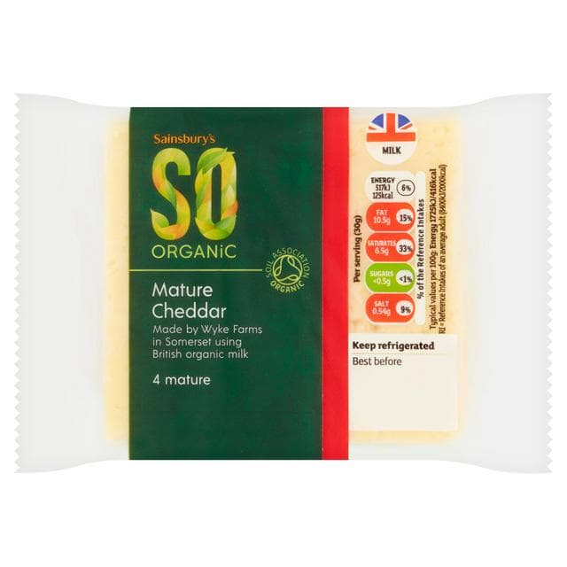 Sainsbury's Mature Cheddar Cheese, SO Organic 270g - gallery image 1