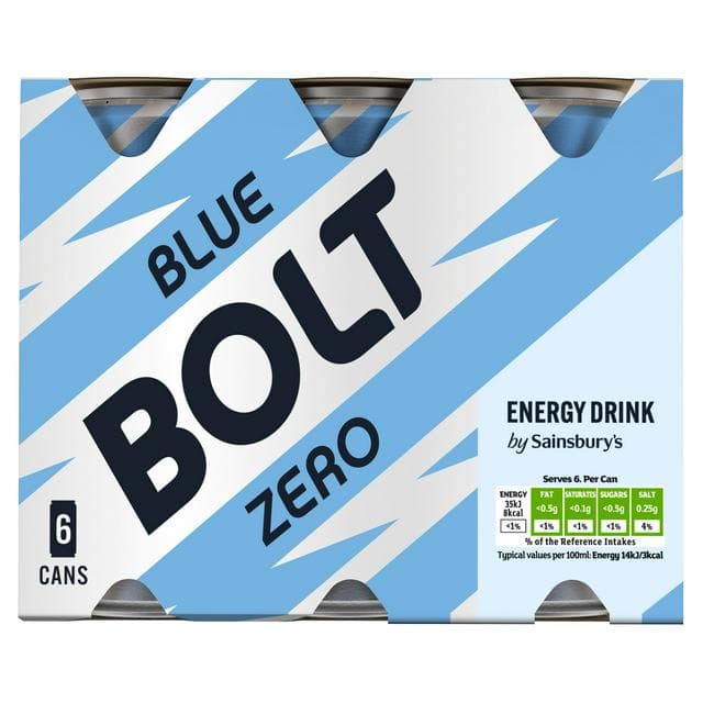 Sainsbury's Blue Bolt Zero 6x250ml - gallery image 1