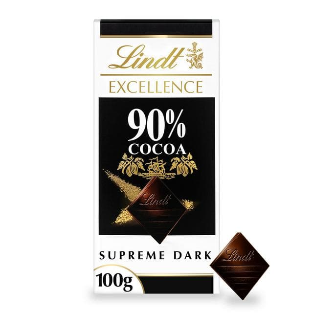 Lindt Excellence Intense Dark 90% Cocoa Chocolate Bar 100g - gallery image 1