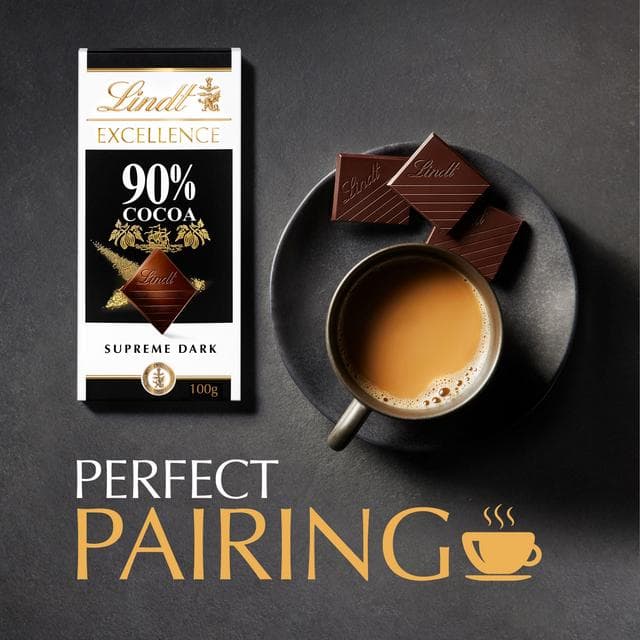 Lindt Excellence Intense Dark 90% Cocoa Chocolate Bar 100g - gallery image 4