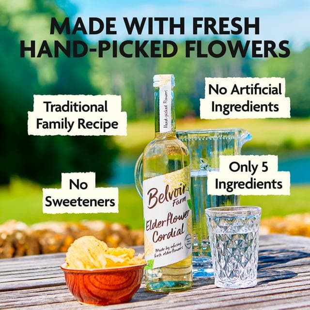 Belvoir Farm Elderflower Cordial 500ml - gallery image 2