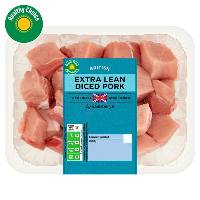 Sainsbury's British Extra Lean Diced Pork Leg 425g - gallery image 1