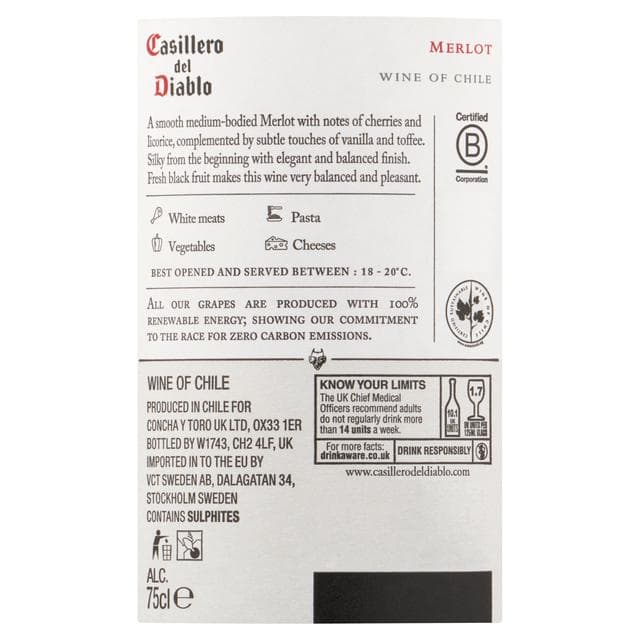Casillero Del Diablo Merlot Red Wine 75cl - gallery image 4