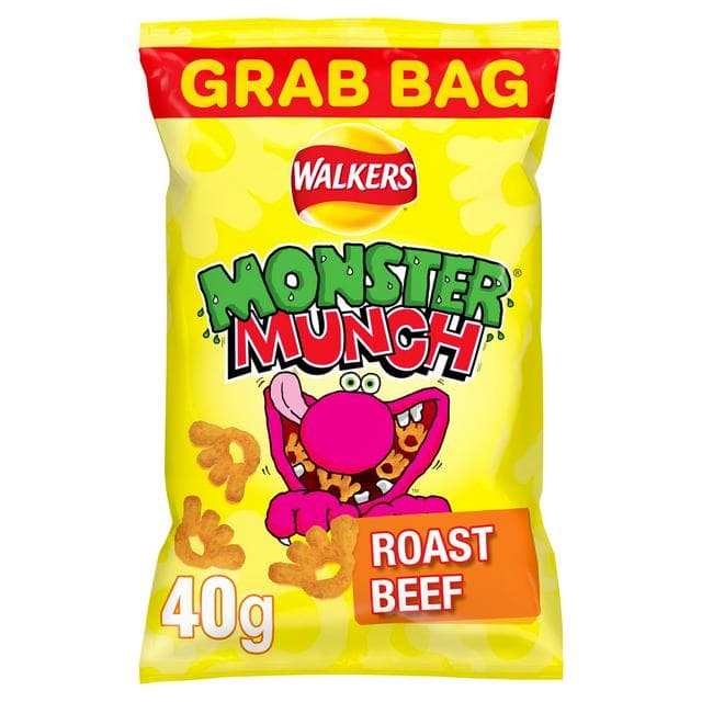 Walkers Monster Munch Roast Beef Grab Bag Crisps 40g - gallery image 1
