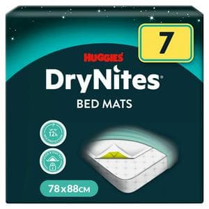 Huggies DryNites Bed Mats, Incontinence and Bed Wetting, compliment Pyjama Pants, 7 Mats