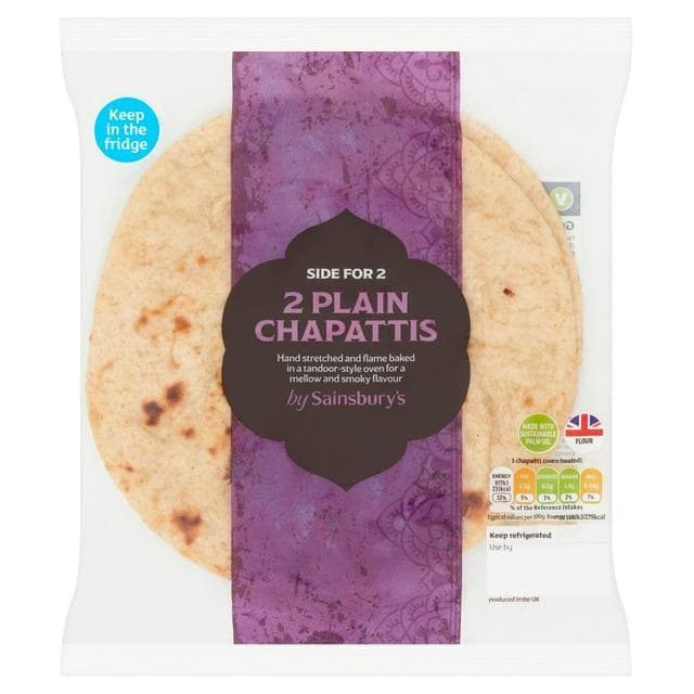 Sainsbury's Indian Chapatti x2 170g - gallery image 1