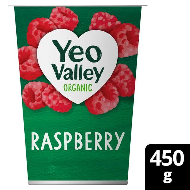 Yeo Valley Organic Raspberry Yogurt 450g - gallery image 1