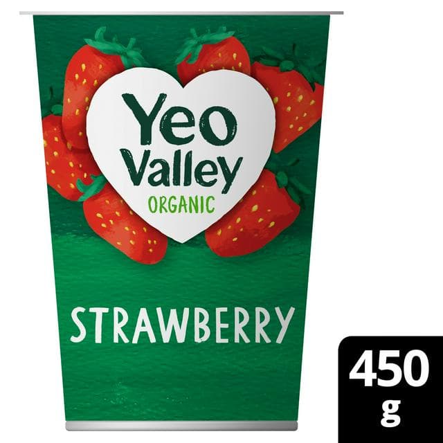 Yeo Valley Organic Strawberry Yogurt 450g - gallery image 1