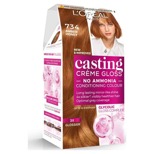 L'Oreal Paris Casting Creme Gloss Semi Permanent Hair Dye Rich Honey Brown 734 - gallery image 1