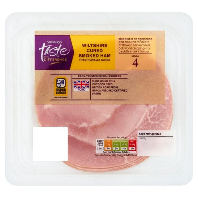 Sainsbury's 120g Wiltshire Cured Smoked Ham, Taste the Difference - gallery image 1