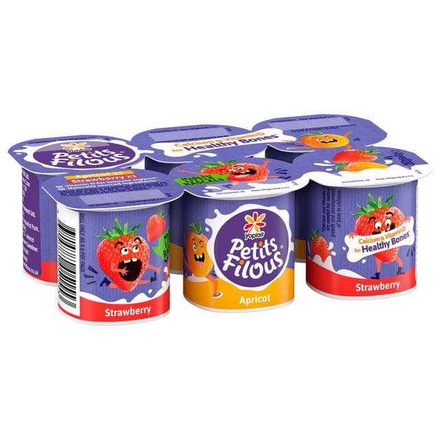 Petits Filous Kids Strawberry & Apricot Yoghurt 6x47g - gallery image 2