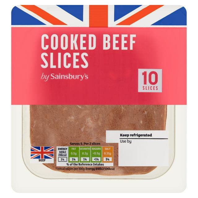 Sainsbury's British Cooked Beef Slices x10 115g - gallery image 1