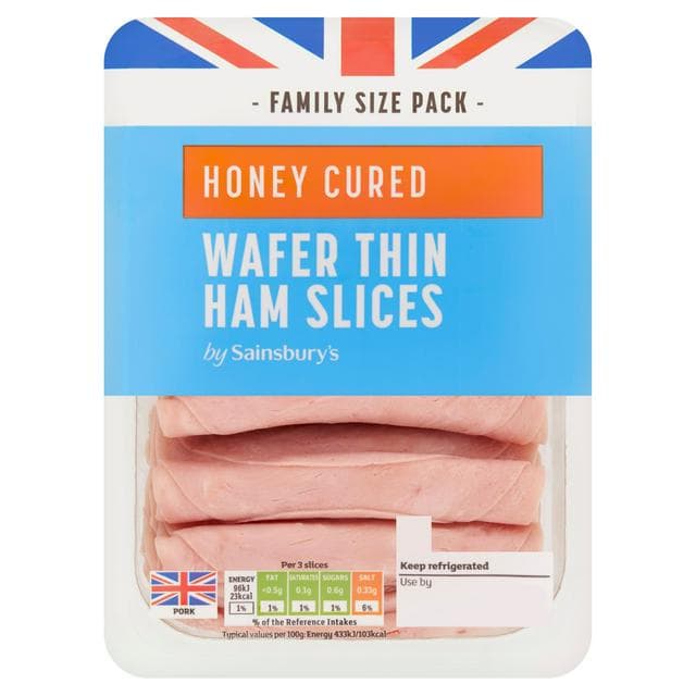 Sainsbury's British Wafer Thin Honey Cured Ham Slices 400g - gallery image 1