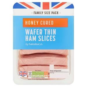 Sainsbury's British Wafer Thin Honey Cured Ham Slices 400g