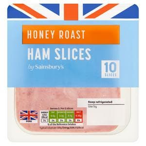 Sainsbury's British Cooked Honey Roast Ham Slices x10 115g