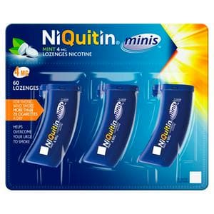 NiQuitin Minis Mint Nicotine Lozenges Reduce & Quit Smoking Aid x60 4mg