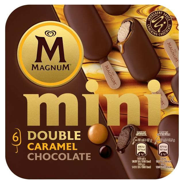 Magnum Mini Double Chocolate & Double Caramel Ice Cream Sticks 6x55ml - gallery image 1