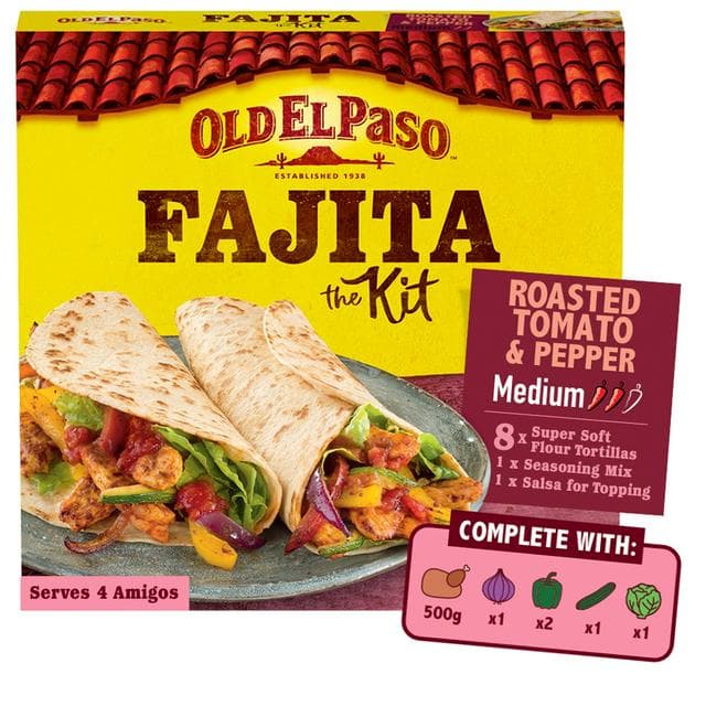 Old El Paso Mexican Roasted Tomato & Pepper Fajita Kit 500g - gallery image 1