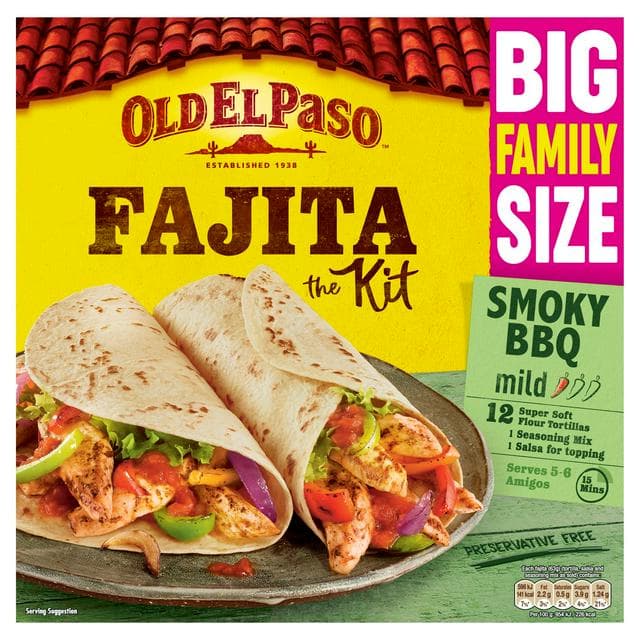 Old El Paso Mexican Smoky BBQ Fajita Family Kit 750g - gallery image 1