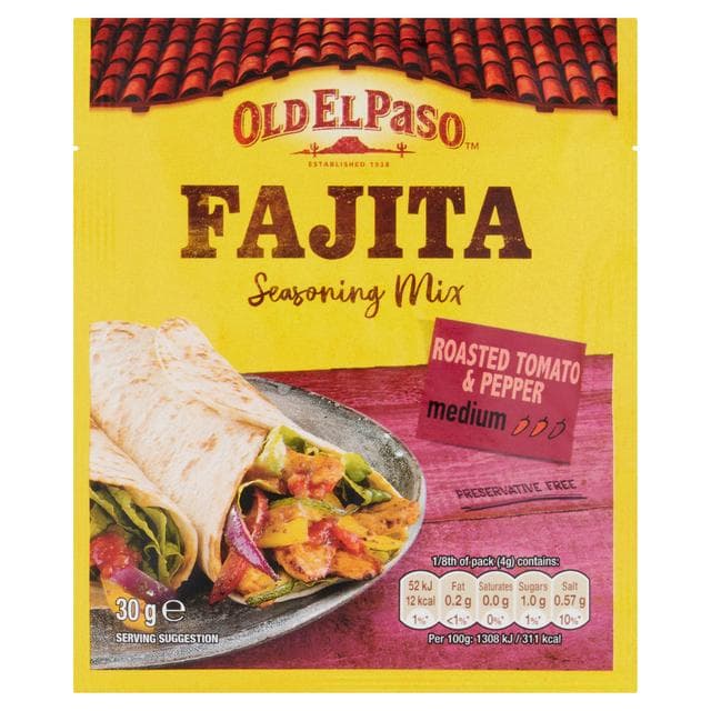 Old El Paso Mexican Roasted Tomato & Pepper Fajitas Spice Mix 30g - gallery image 1