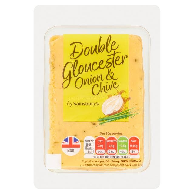 Sainsbury's Double Gloucester Cheese & Chive 200g - gallery image 1