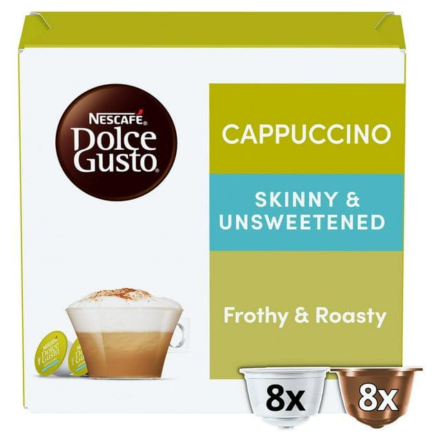 Nescafé Dolce Gusto 16 x Cappuccino Skinny & Unsweetened Coffee Pods (8 Servings) - gallery image 1