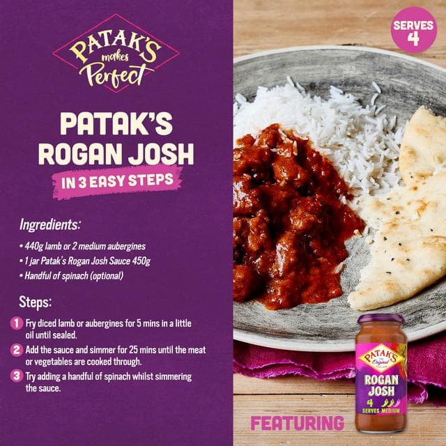 Patak's Rogan Josh Curry Sauce 450g - gallery image 2