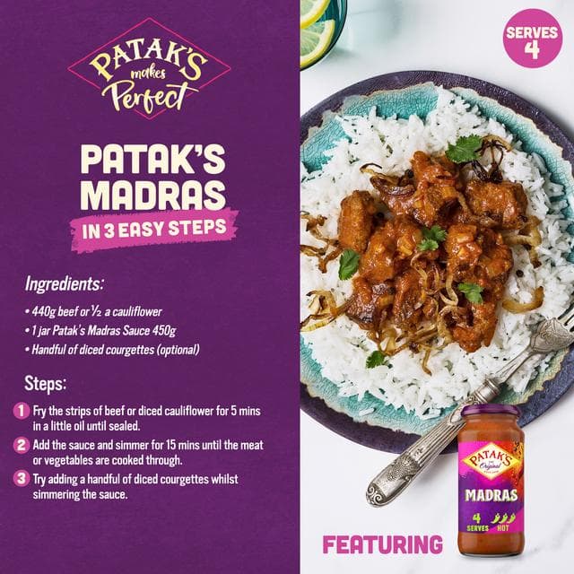 Patak's Madras Curry Sauce 450g - gallery image 2