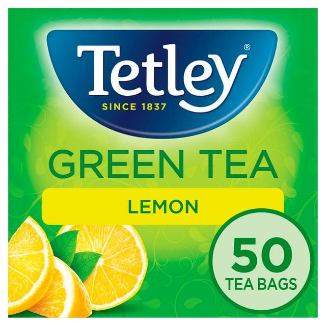 Tetley Green Tea Lemon x50 Tea Bags 100g - gallery image 1