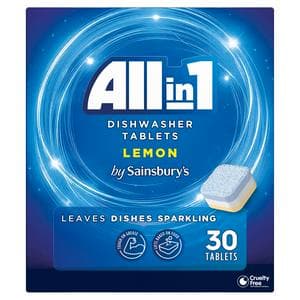 Sainsbury's All In One Dishwasher Tablets, Lemon x30
