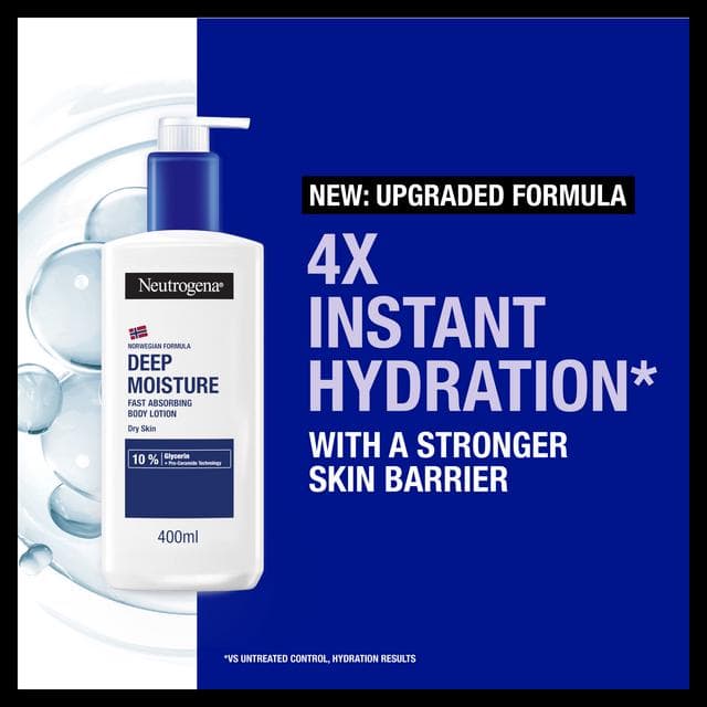 Neutrogena Deep Moisture Fast Absorbing Body Lotion Moisturiser 400ml - gallery image 3