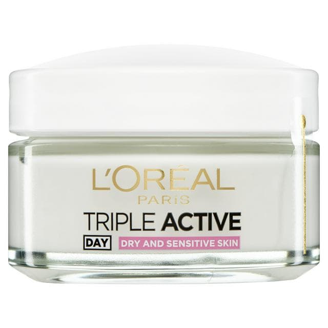L'Oreal Paris Triple Active Day Moisturiser Dry & Sensitive Skin 50ml - gallery image 1