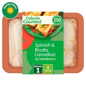 Sainsbury's Calorie Counted Spinach & Ricotta Cannelloni 400g