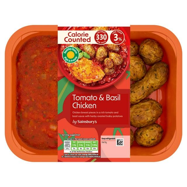 Sainsbury's Calorie Counted 400g Tomato & Basil Chicken, Be Good To Yourself (Serves 1) - gallery image 1