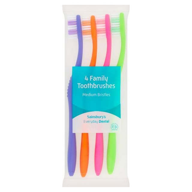 Sainsbury's Medium Toothbrushes x4 - gallery image 1