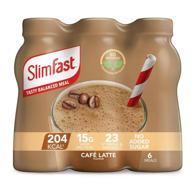 SlimFast Ready to Drink Meal Replacement Shake Cafe Latte Flavour 6 meals 325ml - gallery image 1