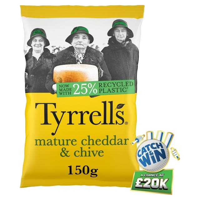 Tyrrells Cheddar Cheese & Chive Sharing Crisps 150g - gallery image 1