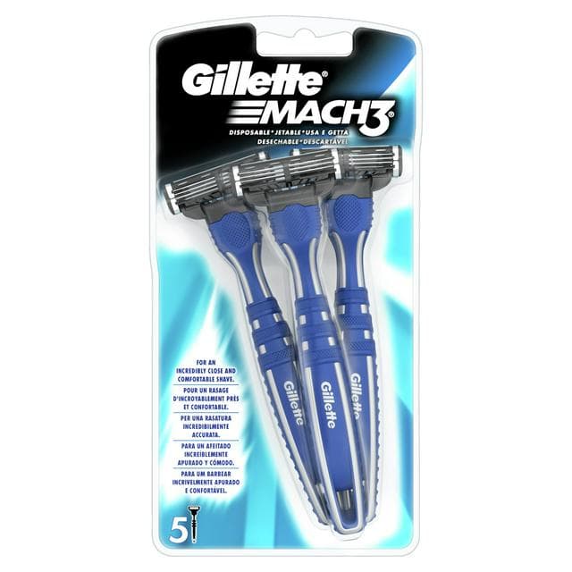 Gillette Mach 3 Disposable Razors x5 - gallery image 1