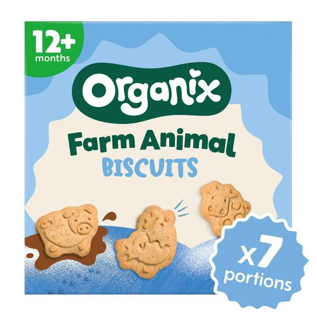 Organix Farm Animal Biscuits Toddler Snacks 12 months+ 100g - gallery image 1