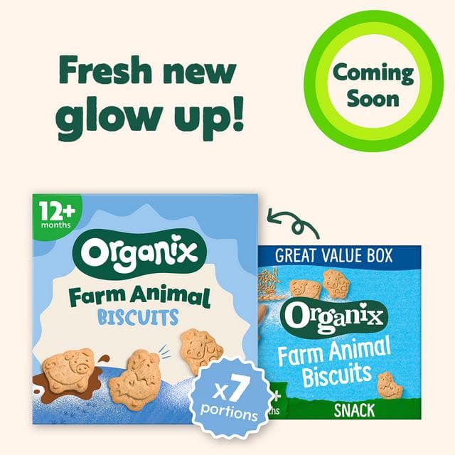 Organix Farm Animal Biscuits Toddler Snacks 12 months+ 100g - gallery image 2
