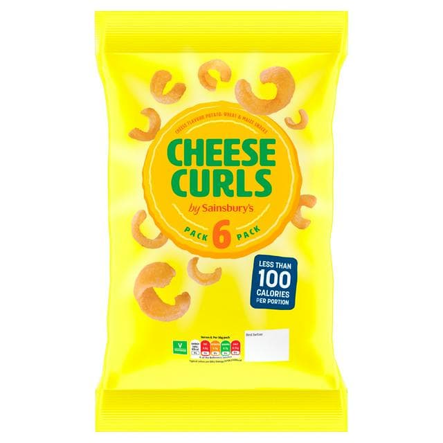 Sainsbury's Cheesy Curls 6x16g - gallery image 1