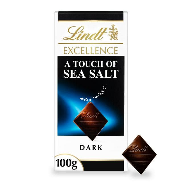 Lindt Excellence Dark Sea Salt Chocolate Bar 100g - gallery image 1